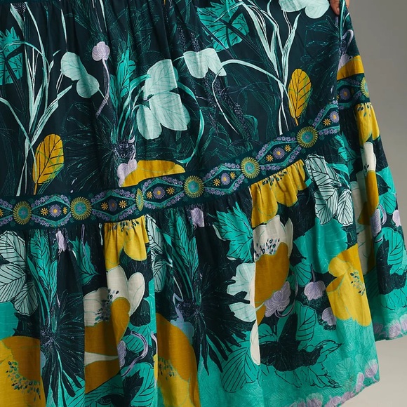 Anthropologie Teal Beaded Maxi Dress - Picture 7 of 13